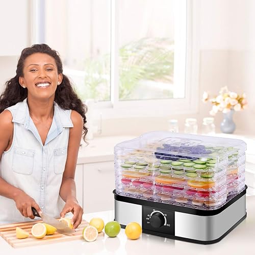 Miniatura 2 de Safstar - Máquina deshidratadora de alimentos de 5 niveles, deshidratadores eléctricos de frutas y verduras con temperatura ajustable de 104 -158 ,