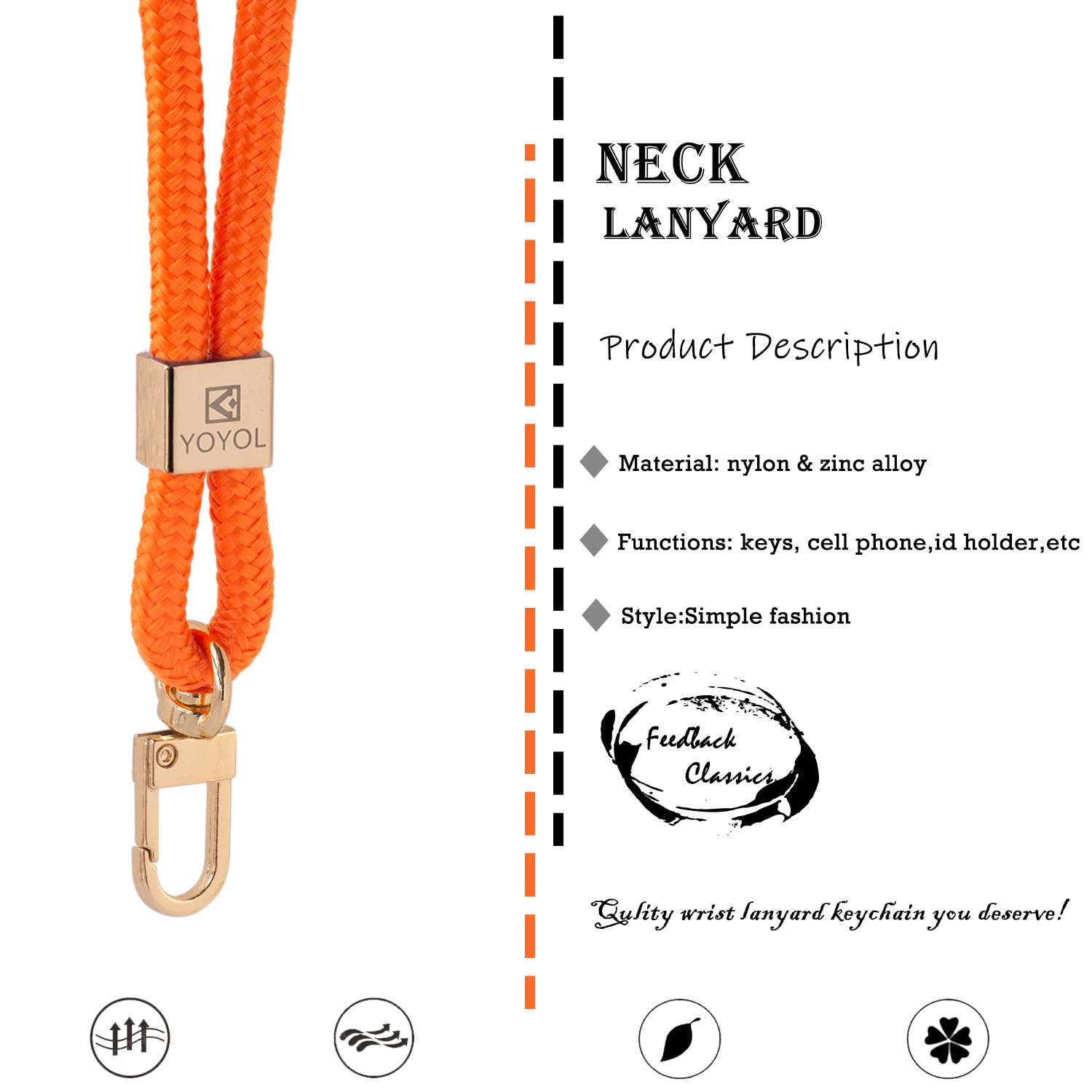 YOYOL Neck Lanyard Key Chain Premium Quality Necklet Strap Holder,for Id Badge,Keys,Wallet, for Men Women Cool Lanyards - Image 2