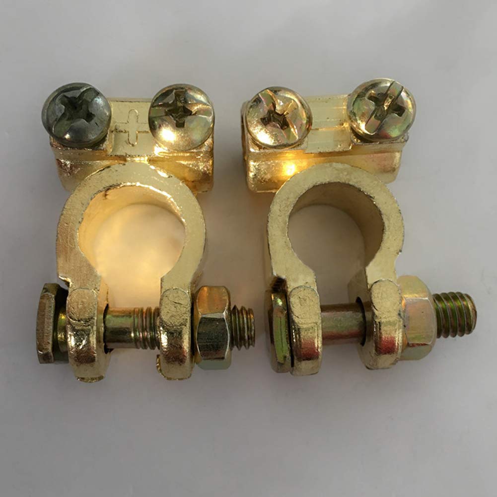 Heaven2017 Set Of 2 Battery Terminals - Positive & Negative Connector Clamps For Car Battery, ABS+Copper