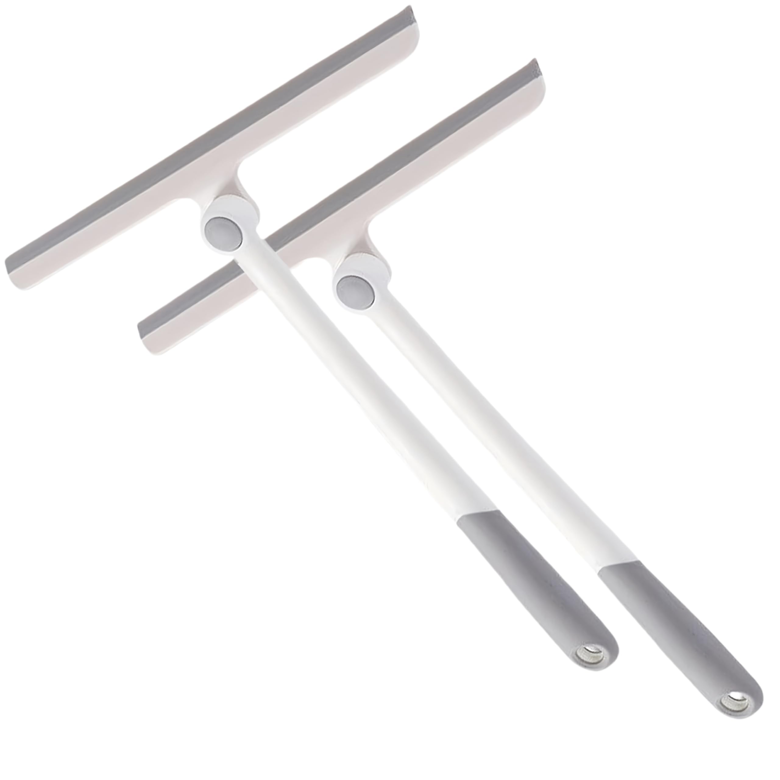 2-Pack 10.6-Inch Rotatable Window Squeegee with Flexible Rubber Blade – Heavy Duty Streak-Free Cleaner for Shower Glass, Car Windshield, Mirrors &amp; Tiles, 13.6" Ergonomic Handle &amp; Hanging Hole