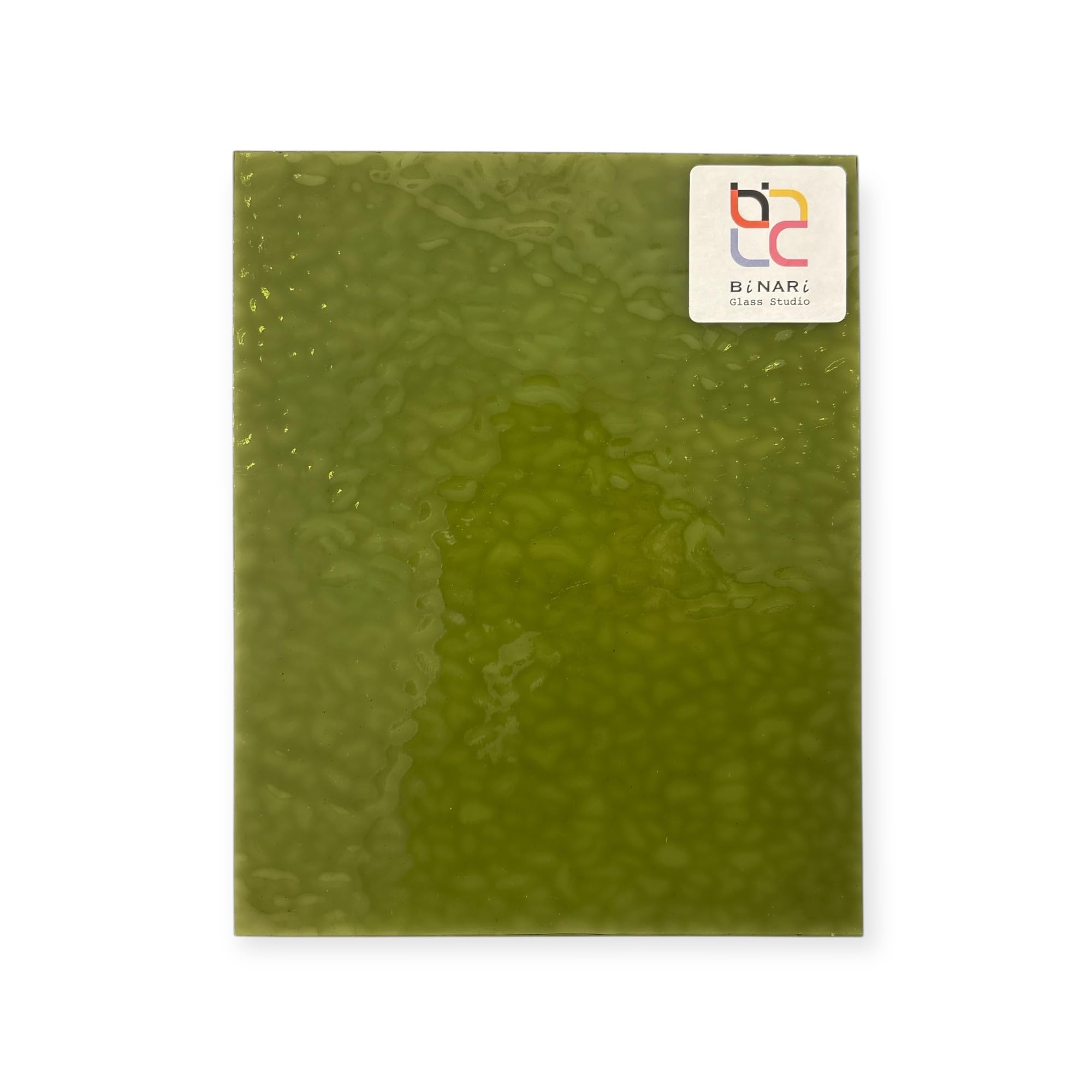 Wissmach Stained Glass Sheet: Medium Olive Green, English Muffle by BiNARi Glass Studio-image-44
