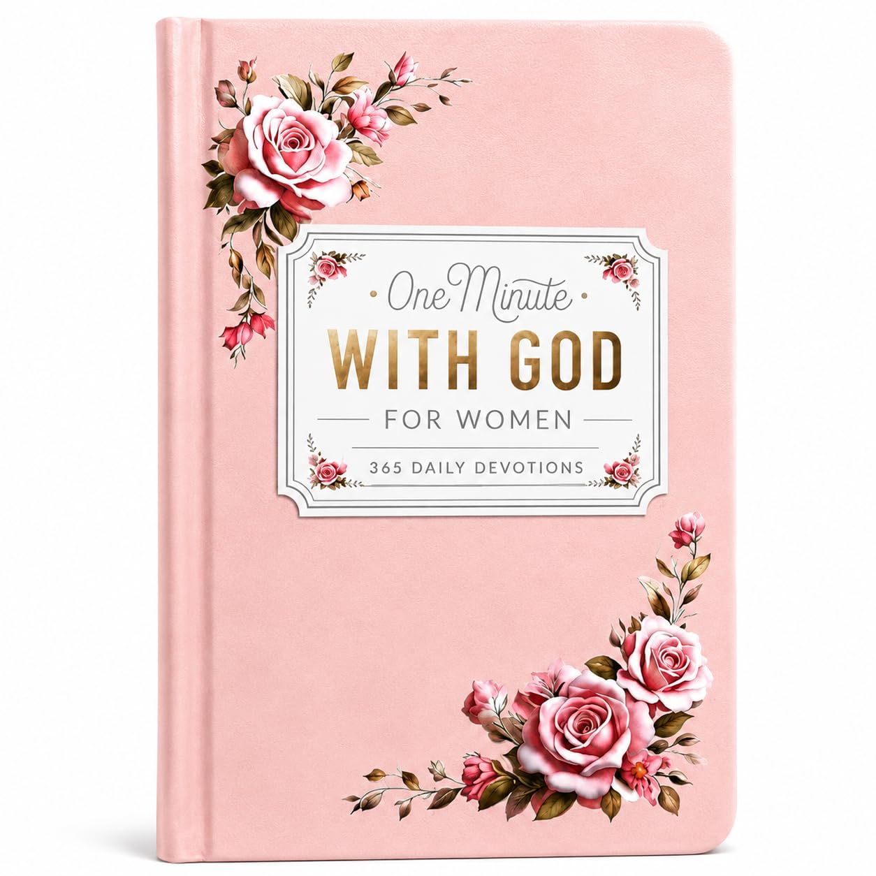 Daily Devotional for Women, 365 Day Prayer Journal, Nude Pink Faux Leather