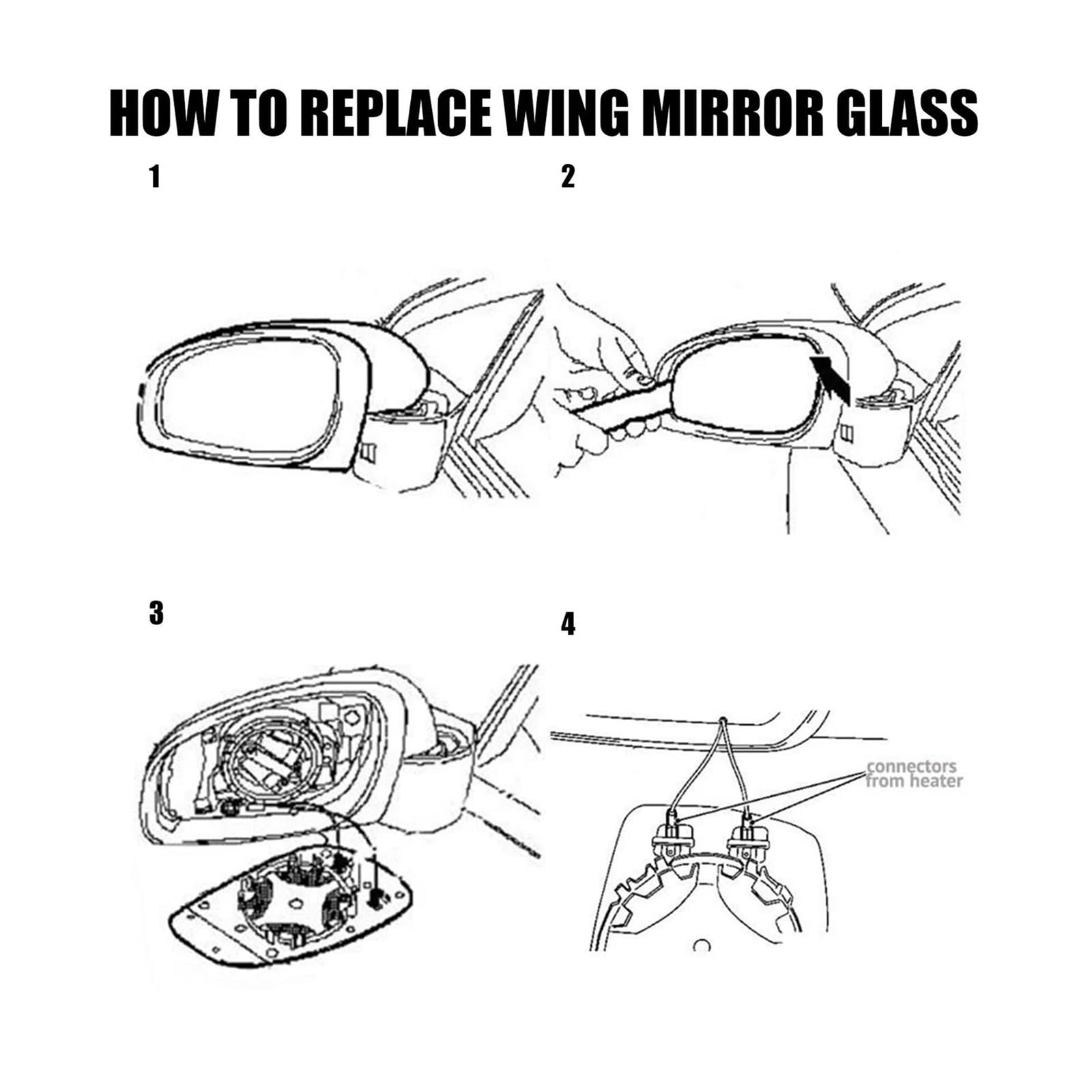Cristal Espejo Retrovisor Espejo Retrovisor Puerta Lateral Conductor Izquierdo Y Derecho Cristal Calefactable Spiegel Glas Transparente Para Audi A6 Para Quattro S6 2012-2018 (Color : Left)