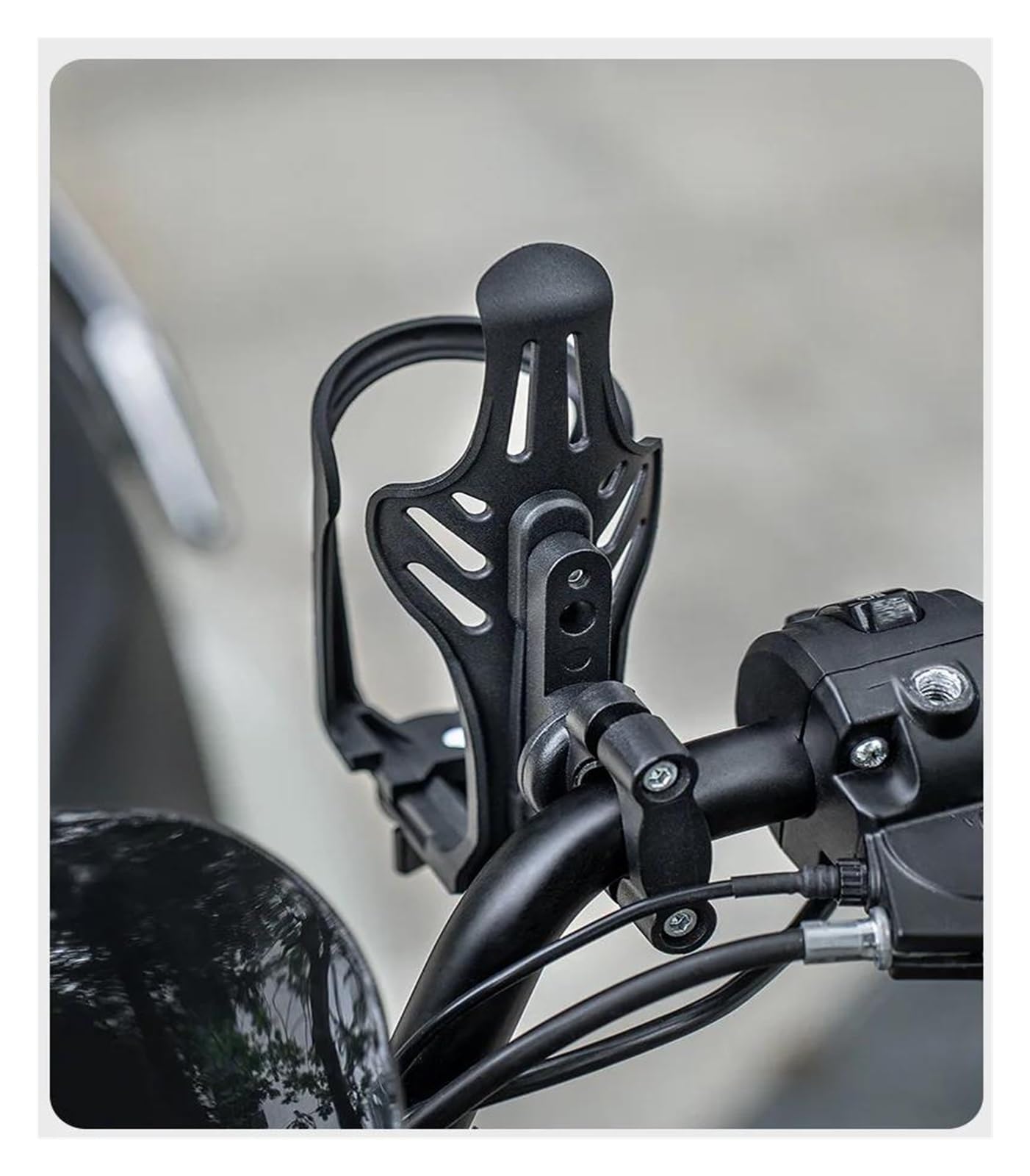 Portabottiglie regolabile per moto e moto, supporto universale per bevande da manubrio per moto, portabottiglie regolabile in nylon (stile retromarcia)