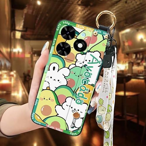 Phone Case Compatible with infinix Smart10 HD/X6525D, Anti-dust Soft case Lanyard Silicone Durable Wrist Strap Ring Phone Holder