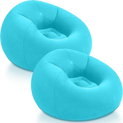 Miniatura 26 de Realspring Sillas Puf Inflables para Exteriores, Sillas de Campamento Inflables, Sofá Perezoso Inflable, Tumbonas Puf Plegables Portátiles, Sofá