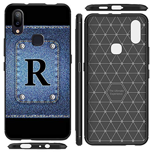 Image of Amazon Brand - Solimo Designer Button Jeans Alphabet-R Printed Soft & Flexible Hybrid Back Case Mobile Cover for Vivo Y83 Pro
