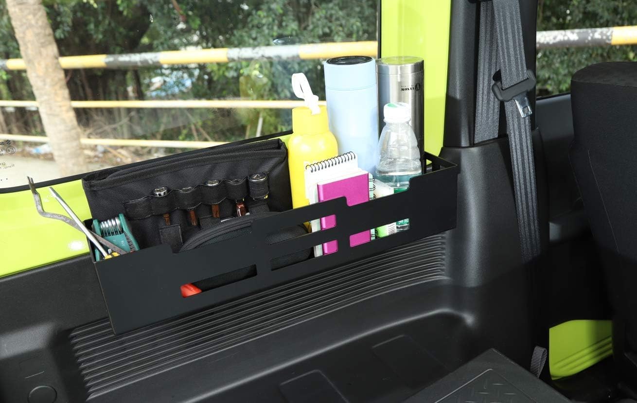 Organizer laterale per bagagliaio dell'auto, per Suzuki Jimny JB64 JB74 2019-2024 (alluminio, 1 pezzo)