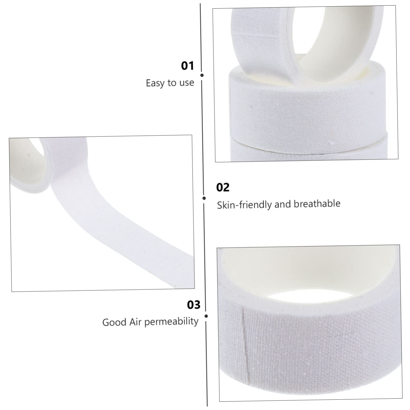 NOLITOY 24-Pack Adhesive 2cm x 300cm Cotton Breathable Waterproof Retention Tapes for -