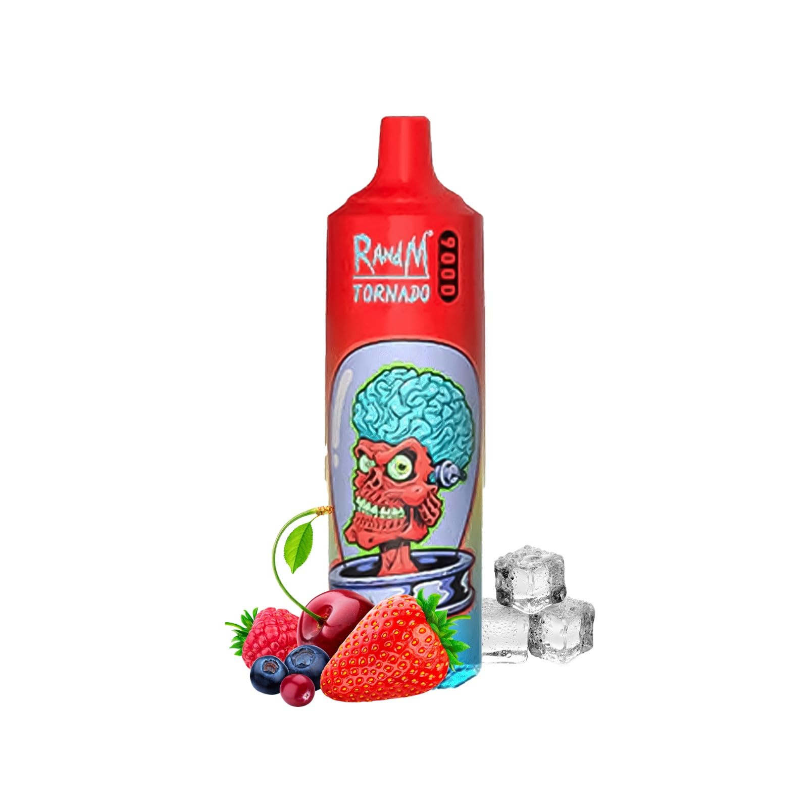 R&M Tornado, 9000 Puffs, E-Cigarettes, Starter Kit, No Nicotine, 2ml Cartridge Capacity, Draw-Activated Vape Pen, Smooth Vaping, (Mixed berries)