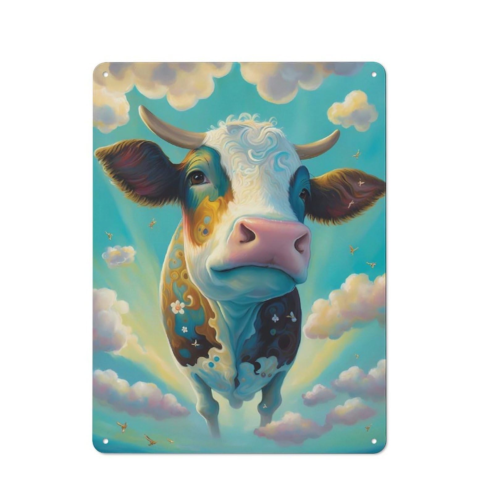 Junmoney Cow Otherworldly Vintage Metal Plaque 40X30cm For Dining Room Or Kitchen, For Dining Room Decor Fans