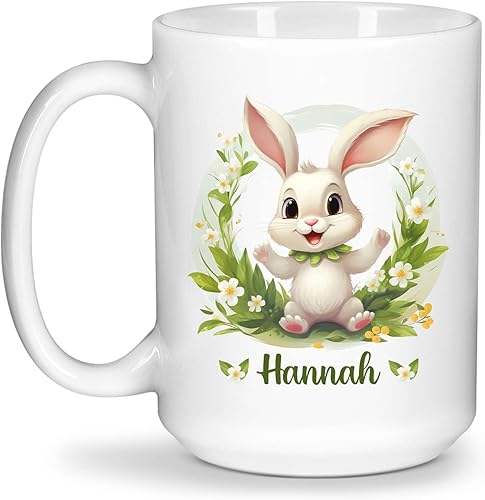 Personalizado divertido conejo en corona tazas de café, Personalizado elegir taza de té de conejo, Taza de viaje de conejo, Tazas de cerámica blanca