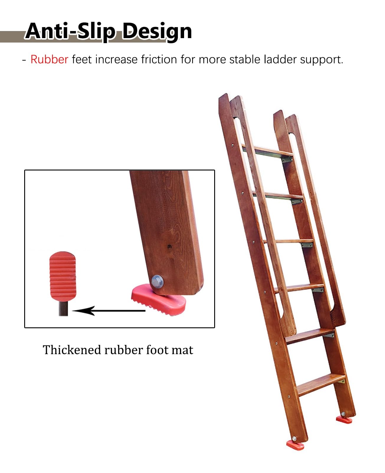 Escaleras para Áticos Escalera de Madera para Ático, Escalera de Incendios, Escalera para Loft con Alfombrillas de Goma Antideslizantes + Herrajes, Escalera de Carga para Subir Al Ático para Literas(N