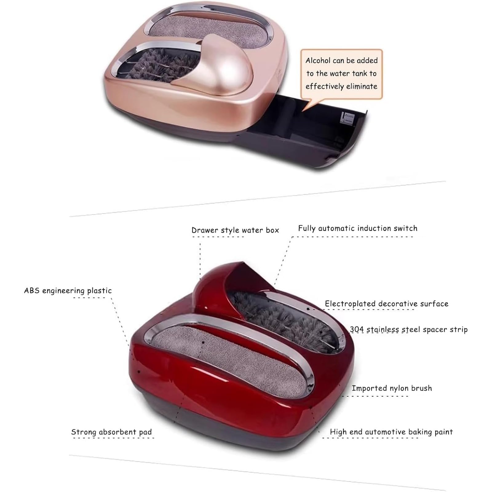 Máquina automática de limpieza de suela de zapatos, lavadora inteligente de botas y zapatos con sensor de inducción y almohadilla súper absorbente, eficiente removedor de suciedad de barro para la