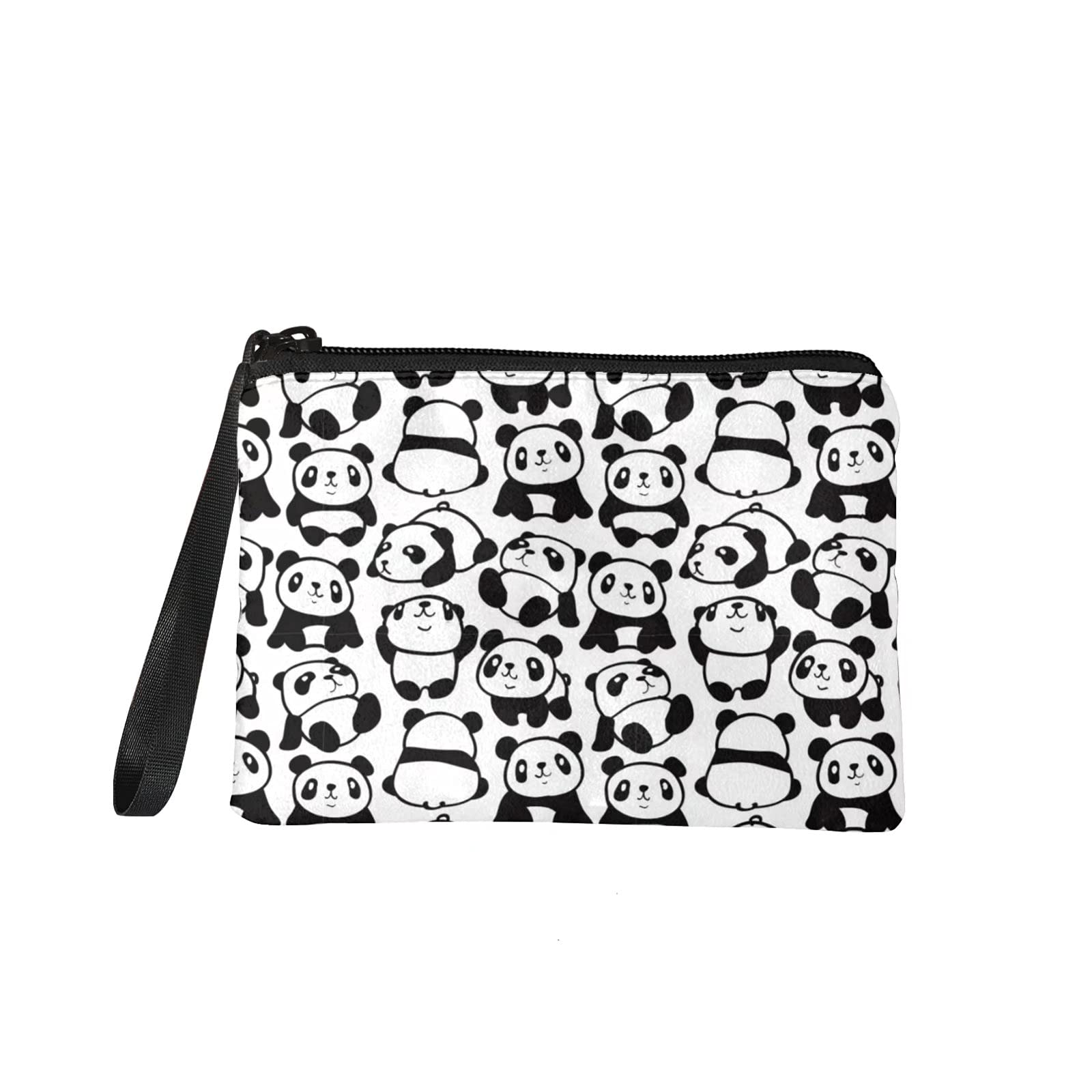PizdingSmall Coin Purse Makeup Bag Cosmetic Bag Pouch Change Holder with Cute Panda Pattern for Women Girls Handbag Travel
