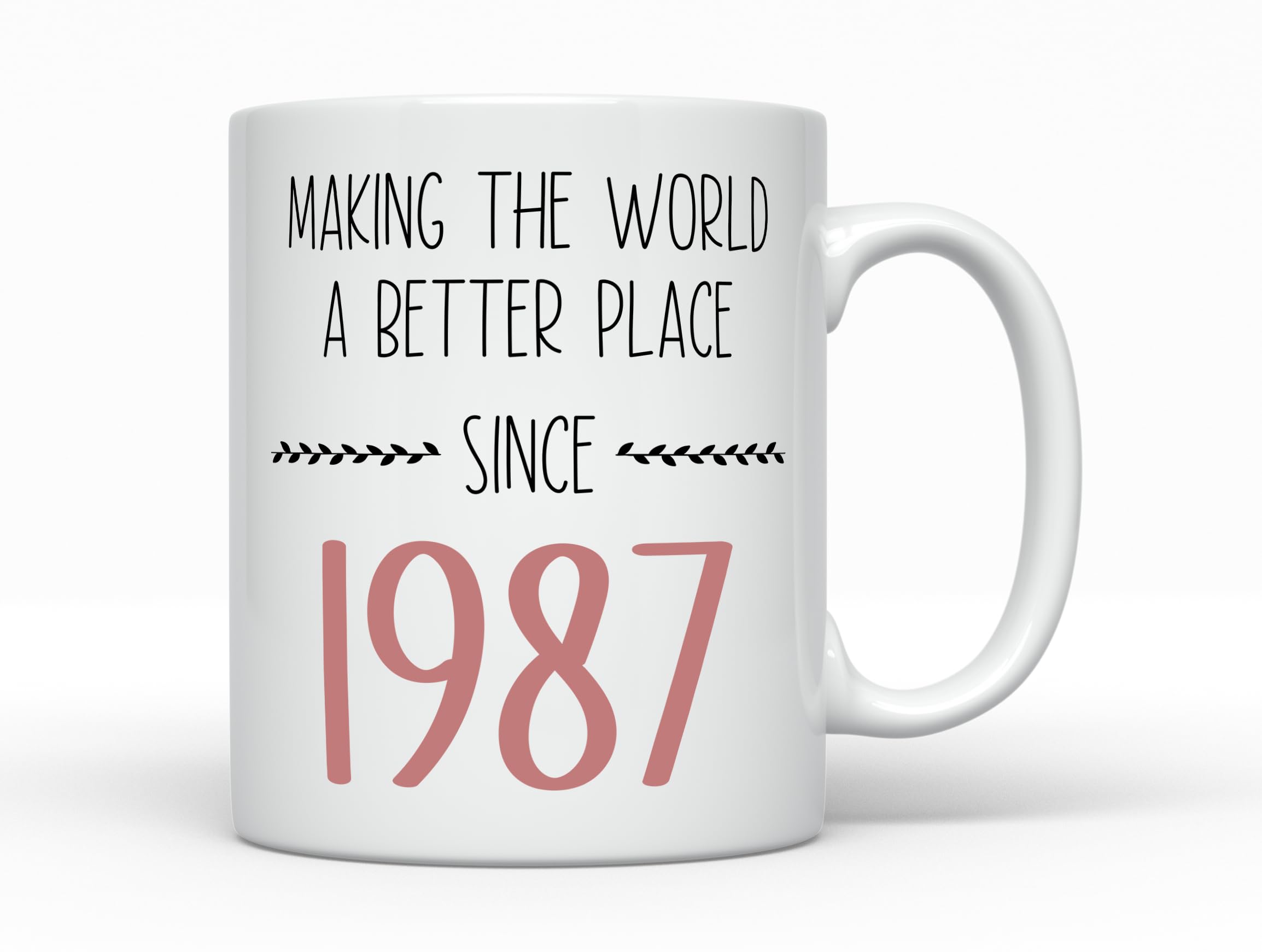 Sunmead Making the World better since 1987 Coffee Mug, Born in 1987 36 Years old, Women's Birthday 36th B-Day Cup Decoration Present for Her (11oz, 1987)