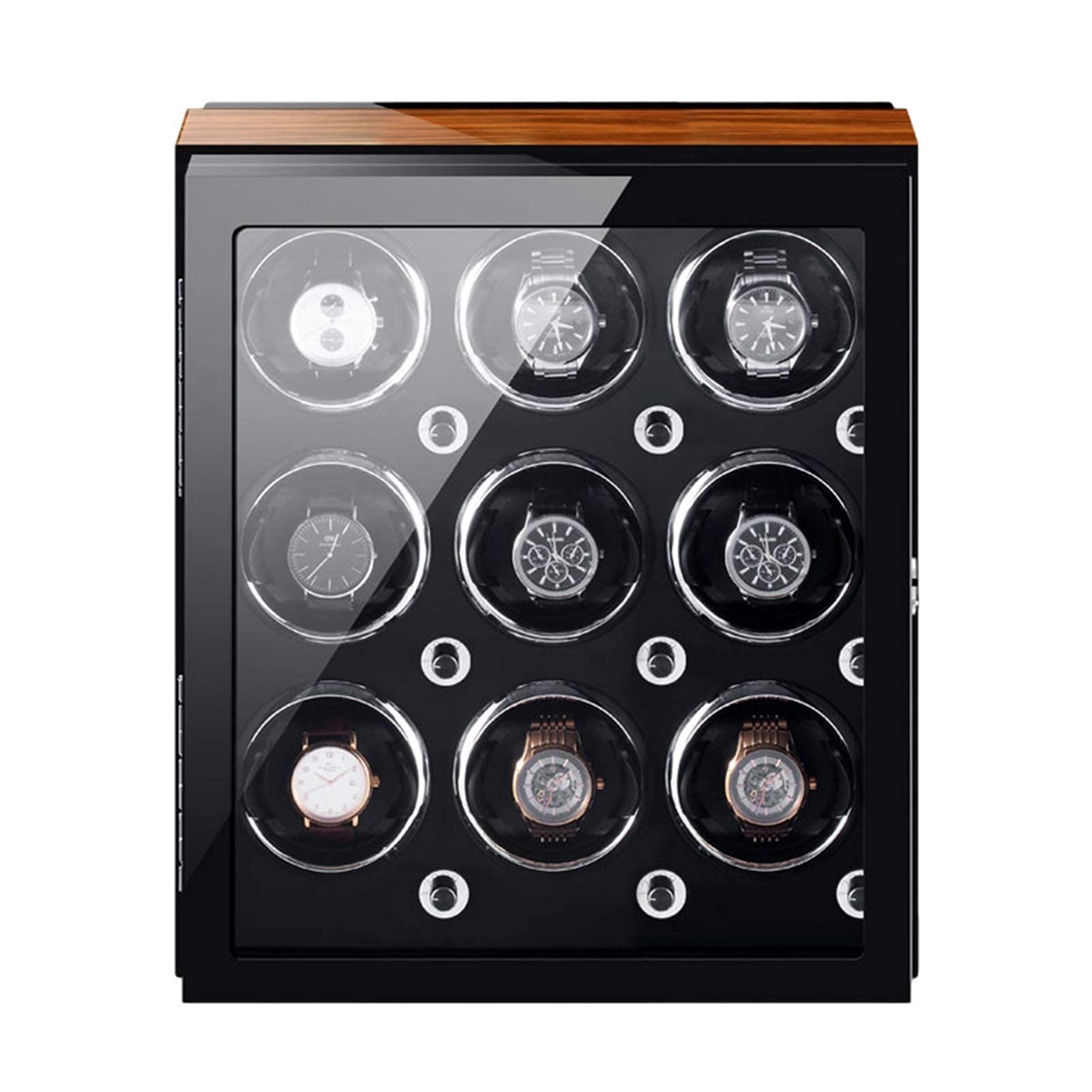 NZPOST Automatic Watch Winder for 4/6/ 9 Watches Adjustable Watch Pillows Light Quiet Motor 4 Rotation Mode Settings