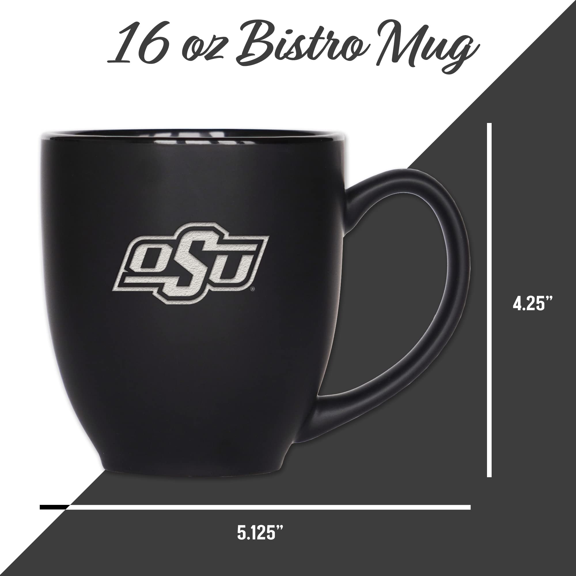 Rico Industries bis-Taza con Grabado láser (473 ml), Unisex, Negro