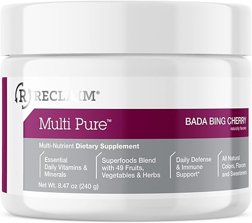 Complete Nutrition Reclaim Multi Pure Bada Bing Cereza, apoyo digestivo e inmunológico, suplemento vitamínico y mineral (30 porciones), 8.36 onzas
