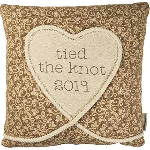 Primitives by Kathy - Cojín rústico para boda, diseño de nudo atado 2019-16 x 16 pulgadas Cover