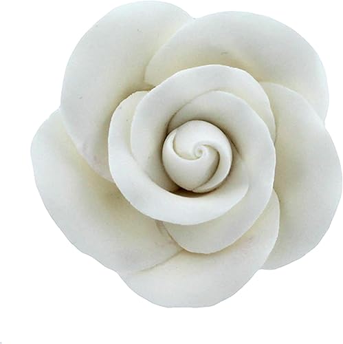 Global Sugar Art Flores de pastel de azúcar y rosas de té, color blanco, alambre grande, 12 unidades por el chef Alan Tetreault