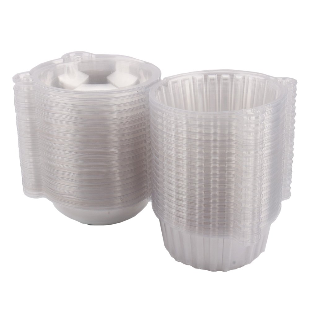 Lot De 100 Boîtes à Cupcakes Individuelles Avec Couvercle En Plastique Transparent Empilables Pour Tranches De Gâteau, Boîtes à Muffins Simples Empilables Pour Pâtisserie, Mariage, Fête Prénatale