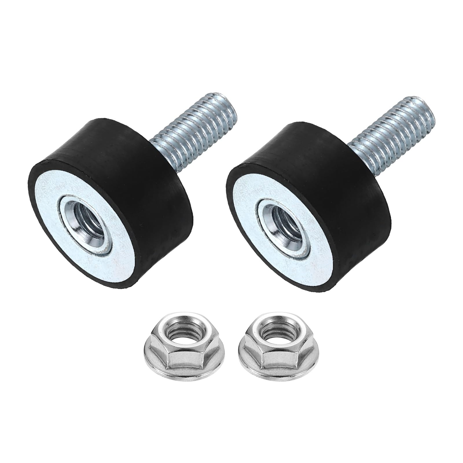 Sourcing Map M6 Rubber Mounts, 4Pcs 20x20mm(DxH) Rubber Cylindrical Anti Vibration Isolator Shock Absorber With Lock Nut For Car Bobbin Generator Air Compressors - View #9