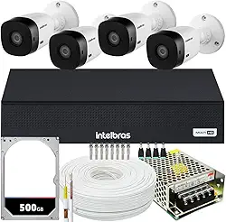 Kit 4 câmeras Intelbras VHL 1220 Full HD Multi HD DVR 1004-C