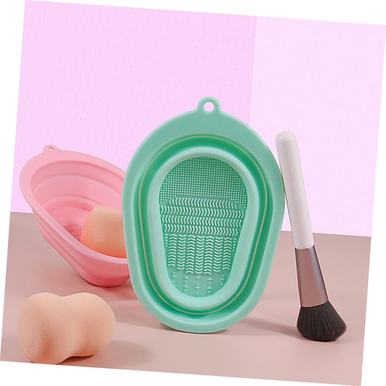Beavorty 3 Set Di Cuscinetti Per La Pulizia Dei Pennelli Da Trucco in Silicone Dettagli Per Pennelli Da Trucco Facili Da Pulire Design Elegante 2 Pezzi * 3