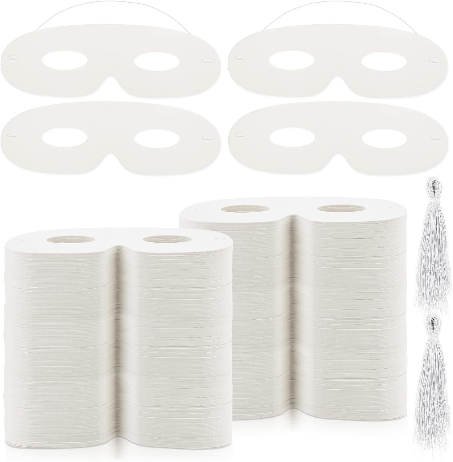 Ctosree 360 Pack White Paper Eye Masks, Plain Masquerade Mask DIY Blank Masks
