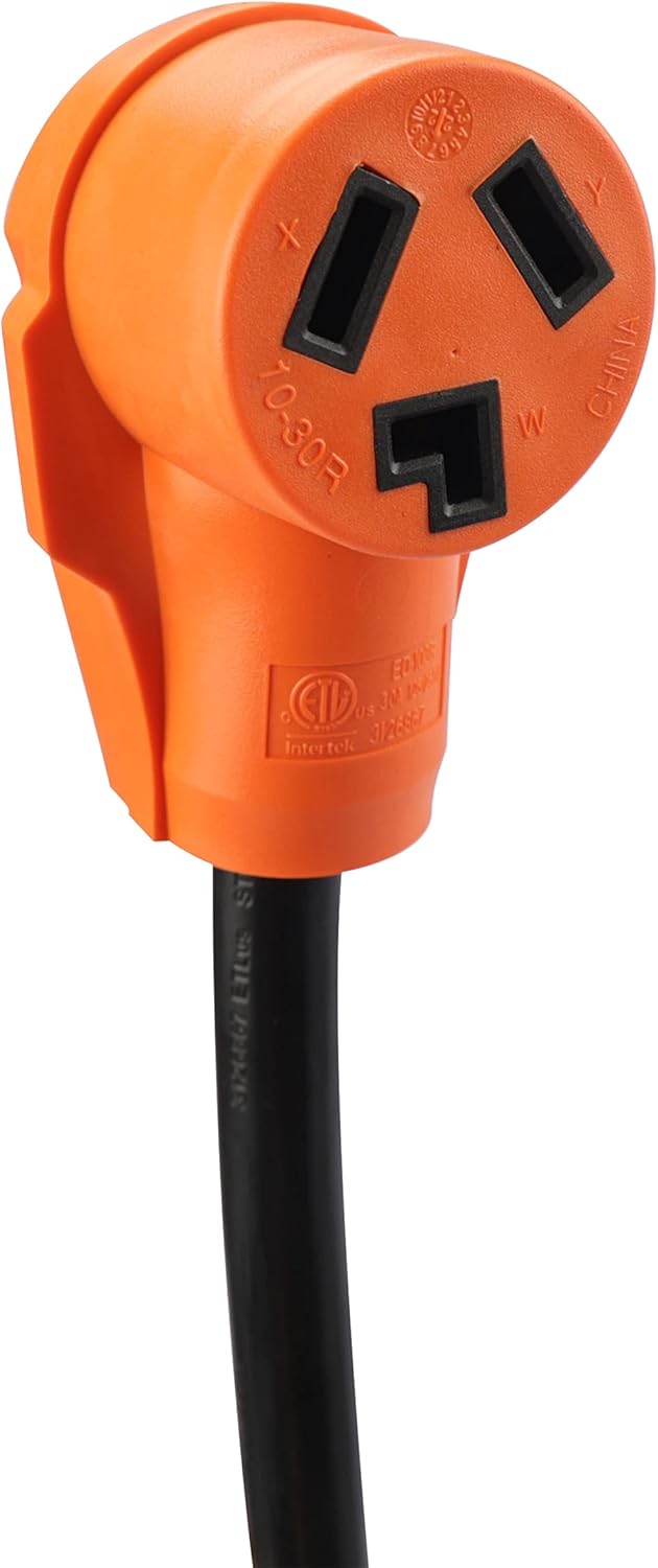 3 Prong Dryer Cord with 30 Amp and 125V/250V, 10 Gauge Extension Cord for EV Charging and Dryer, NEMA 10-30P to 10-30R Cord, ETL Listed (10 feet)