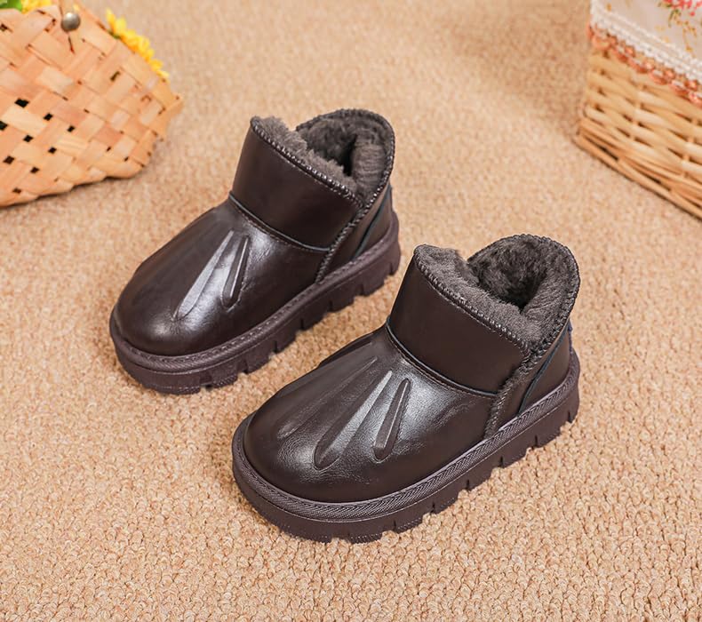 Kids Winter Snow Boots, Waterproof Leather, Fur Lined2