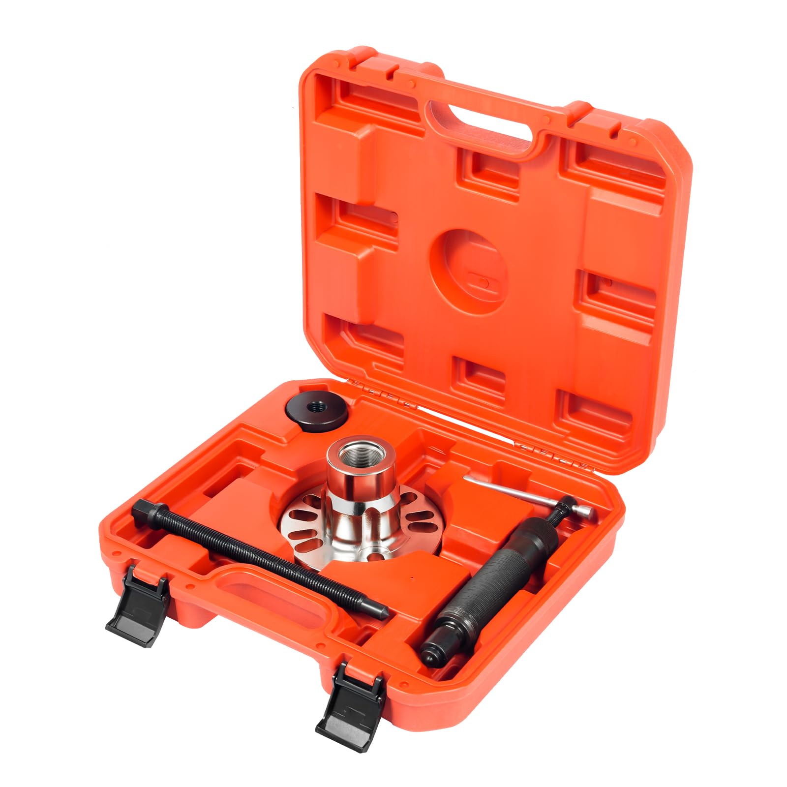 Extractor de ruedas hidráulico 10T para llantas de 4/5 agujeros (96 – 125 mm), de acero 45 # con maletín, bomba hidráulica manual, inoxidable, juego de herramientas para eje de transmisión