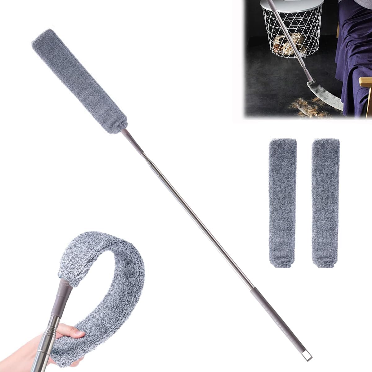 Retractable Telescopic Microfiber Duster for Hard-to-Reach Gaps