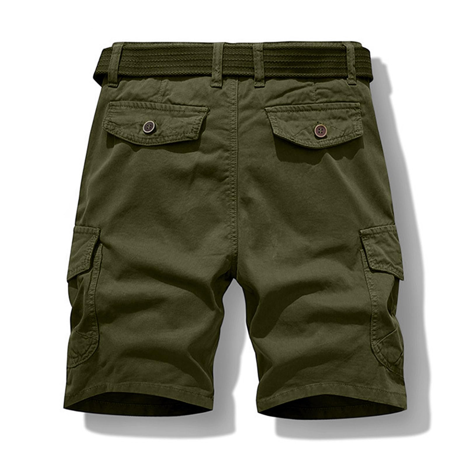 Générique Short Cargo Homme Ceinture Incluse Multi-Poches Classique pour Travail et Quotidien