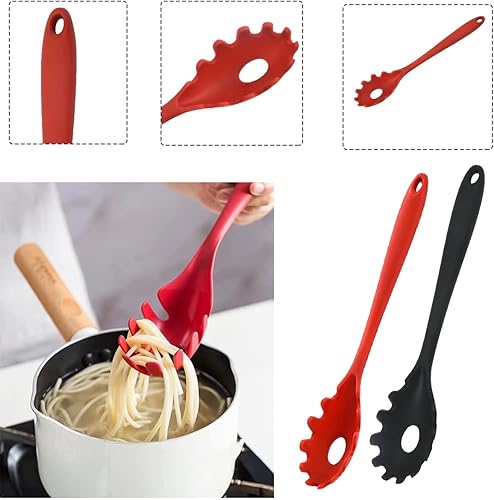 Miniatura 4 de Tenedor de silicona para pasta, 2 piezas, servidor de espagueti, grado alimenticio, alta resistencia al calor hasta 480 F