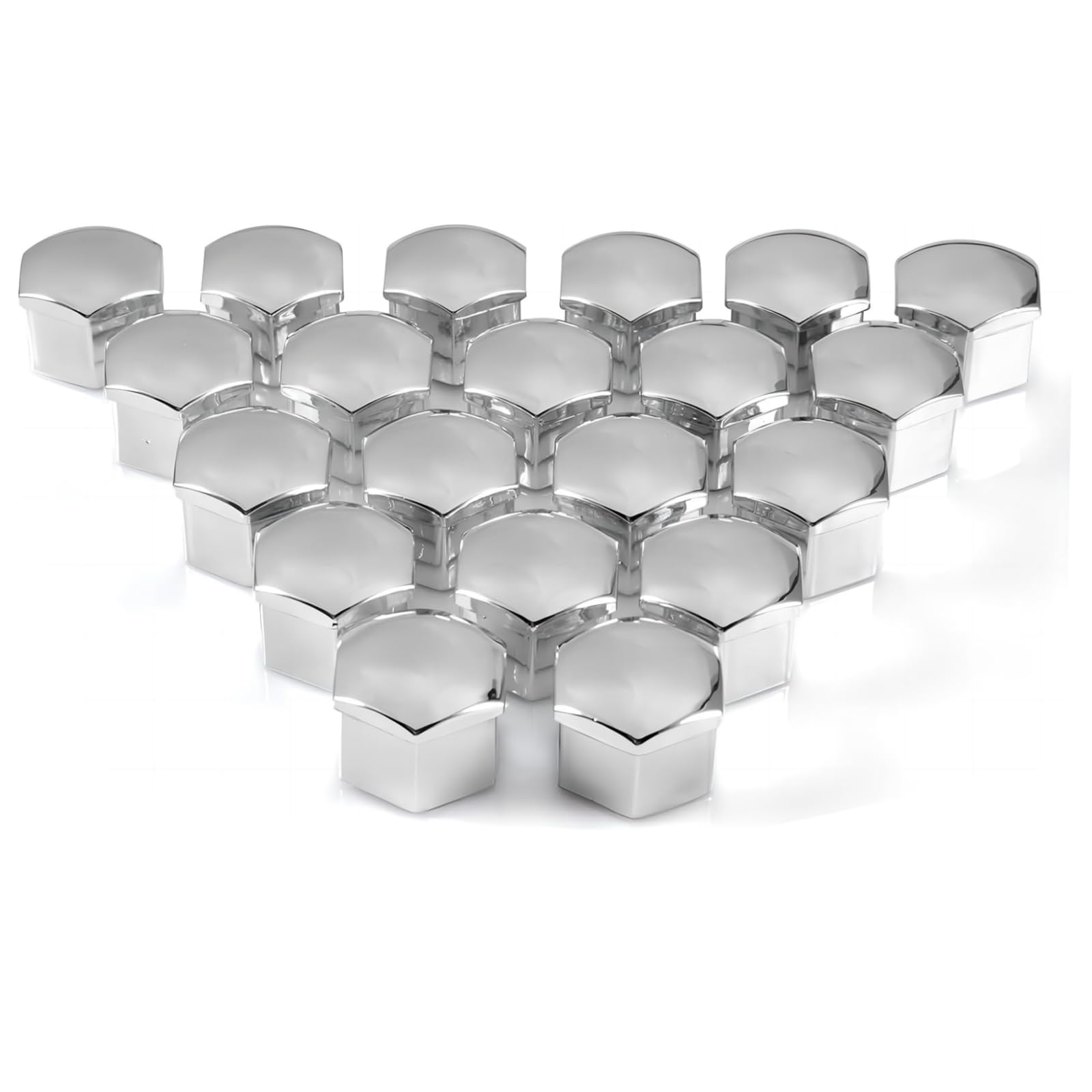QIANRUIA 20 Pcs Car Wheel Nut Caps Bolt Covers for Bentley Bentayga EWB 2025, Wheel Bolt Nut Caps Covers Hexagonal Tire Nut Covers Nut Caps,Silver-19mm