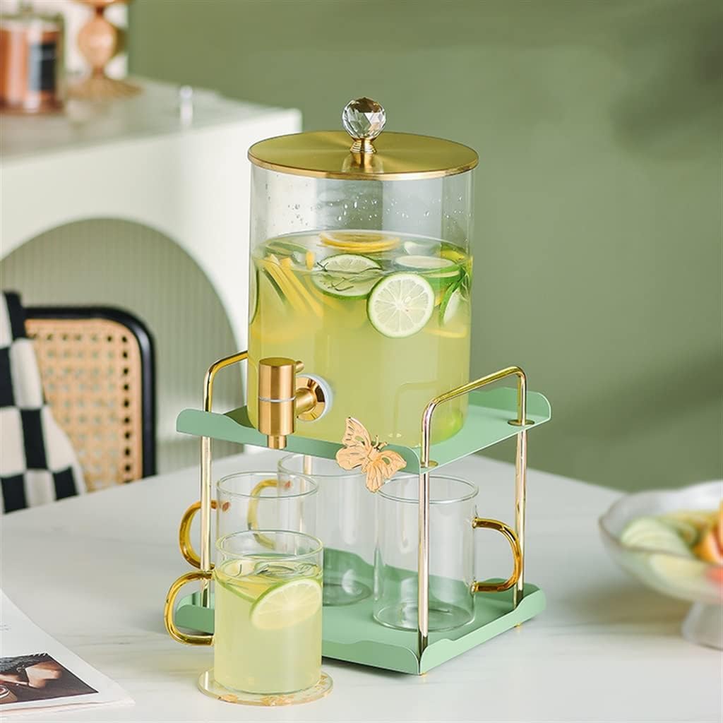 Cold Kettle with Faucet Large-Capacity Beverage Barrel Glass High Temperature Household Juice Barrel (Color : A, Size A