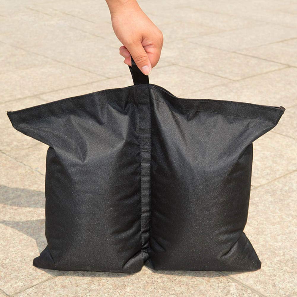 4PCS Oxford Cloth Durable Black Tent Fixed Sandbag Large Capacity Good Leakproof Outdoor Sunshade Umbrella Sand Bag for Camping and Beach Use Black 40x34x1cm 4PCS