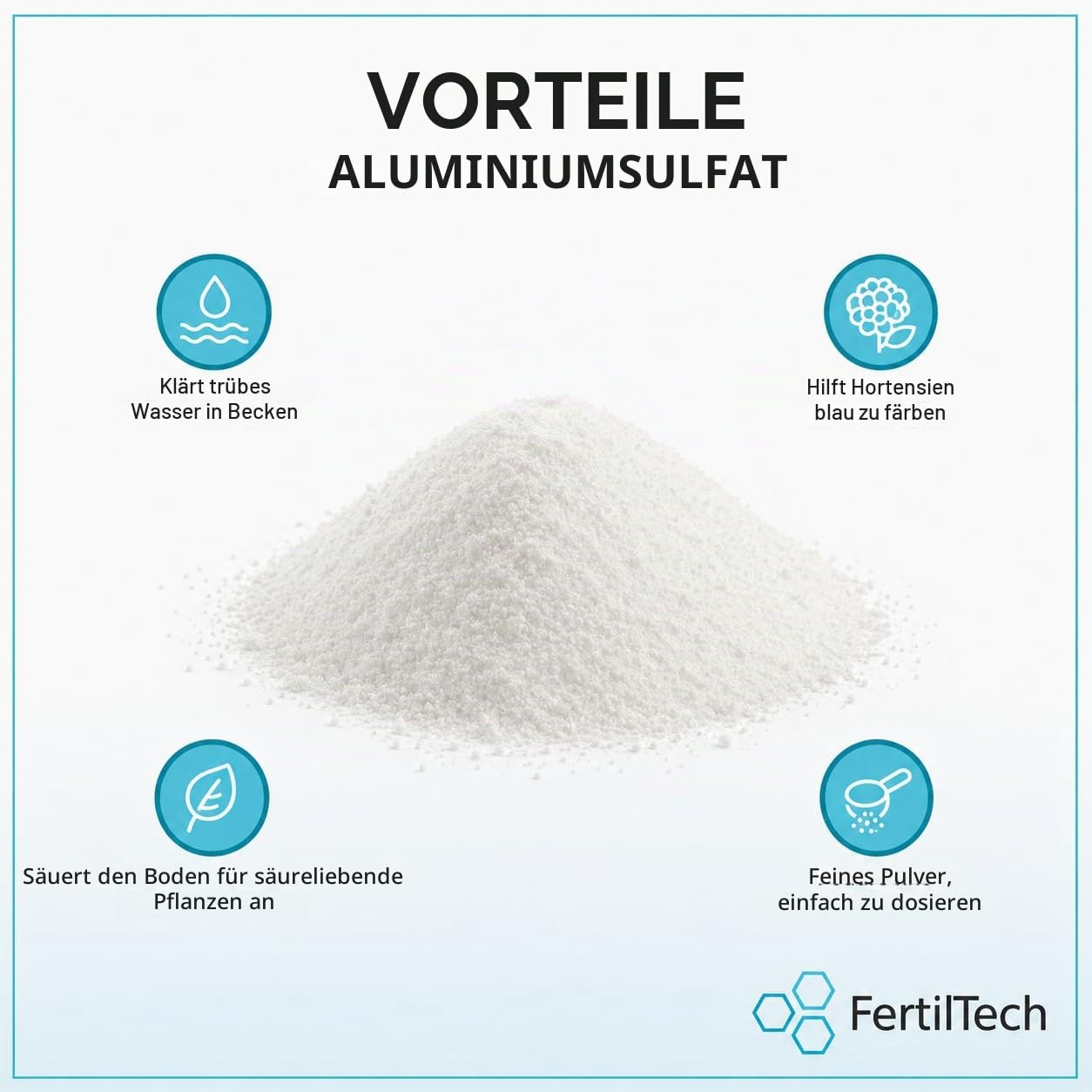 Aluminiumsulfat, 1,5 kg, vielseitige Behandlung für Boden, Hortensien und Pool