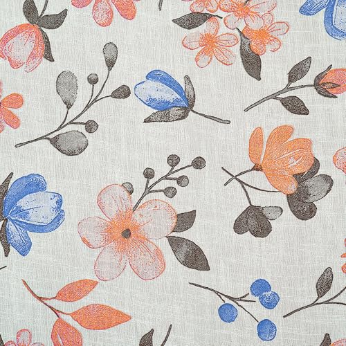 Image of Cortina Linen Polyester Printed Curtains Set of 2, Curtain for Doors Home Decor Items for Living Room Bedroom (Pink, 9FT)