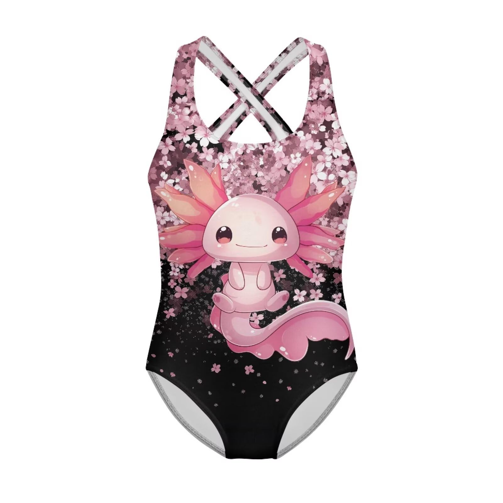 Xpyiqun Swimsuit for Girls One Piece Bathing Suits Size 5-14 Sleeveless Swimwear Cross Shoulder Strap Swimming Wear