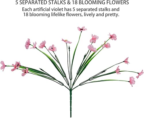 Miniatura 5 de 10 piezas de flores artificiales para exteriores, resistentes a los rayos UV, arbustos verdes, plantas falsas para jarrón, macetas, macetas