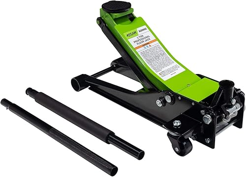 Miniatura 2 de Arcan Gato de piso de acero de 3 toneladas y MAXXHAUL 70472 Calzo de rueda negro de goma sólida resistente, paquete de 2