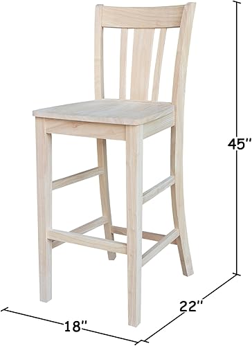 Miniatura 88 de International Concepts San Remo Taburete alto de bar, gris pardo lavado gris topo lavado,Espresso,Marrón,Beige,Negro -,Hickory/piedra