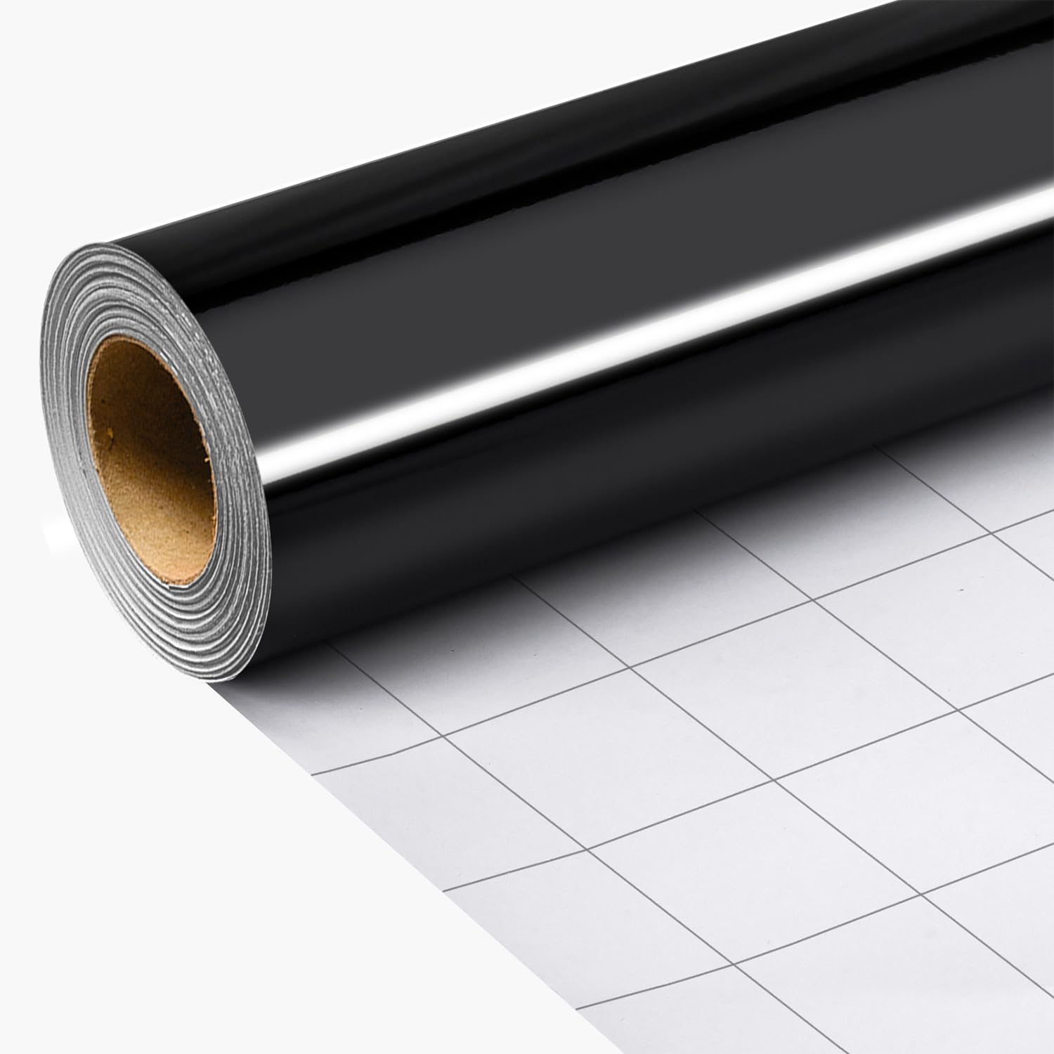 Wikadlik Black Wrapping Paper - Metallic Black Solid Color with Cutting Lines Gift Wrap Paper for Birthday, Halloween, Christmas - 43cm x 10m Mini Roll