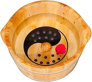 Banho de pés, barril de madeira para banho de pés, barris de pedicure suaves e delicados, tigela de pedicure, massagem de spa para imersão, massageador de pés, banheira de pés Present