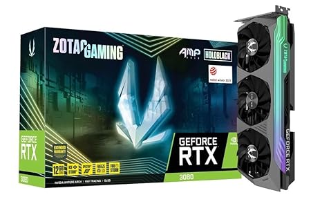 Zotac Gaming GeForce RTX 3080 AMP Bold GDDR6X 12GB 384bit PCIe 4.0 Graphics Card with IceStorm 2.0 Cooling & Spectra 2.0 RGB Lighting & 3 Years Warranty + 2 Years Extended Warranty (HoloBlack)