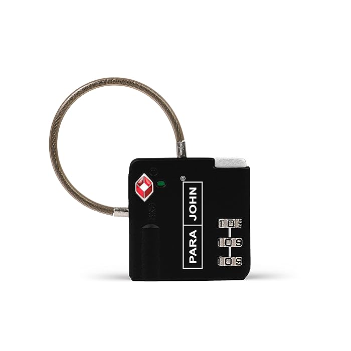 Buy 3Dial TSA Padlock with side Cable 3Digit Security Luggage Lock
