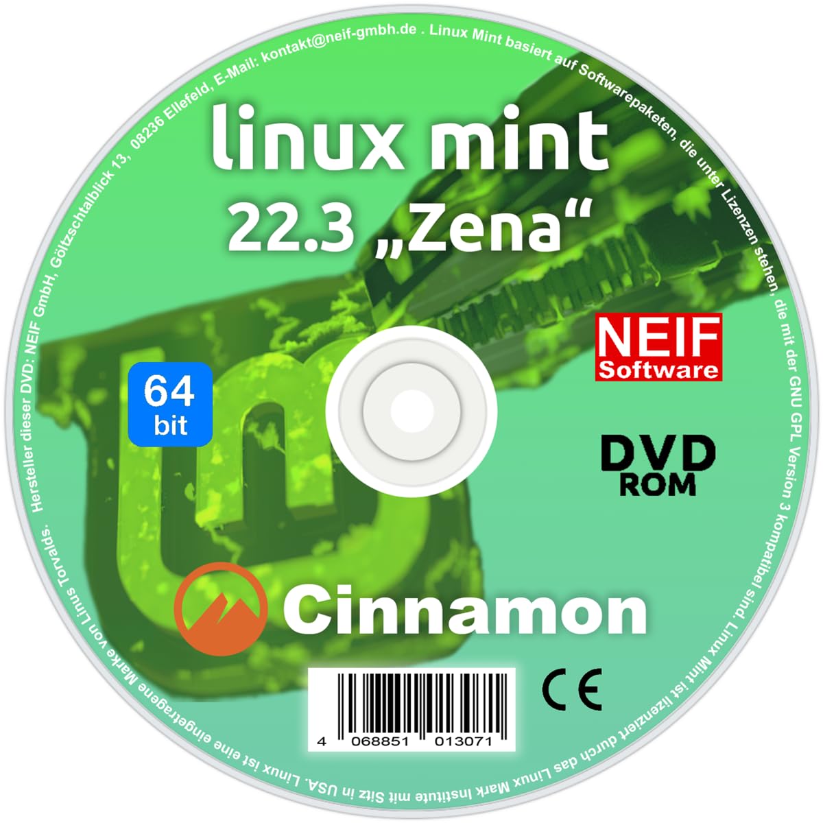 DVD mit Linux Mint 22.3 'Zena' Cinnamon 64 Bit - Betriebssystem Alternative
